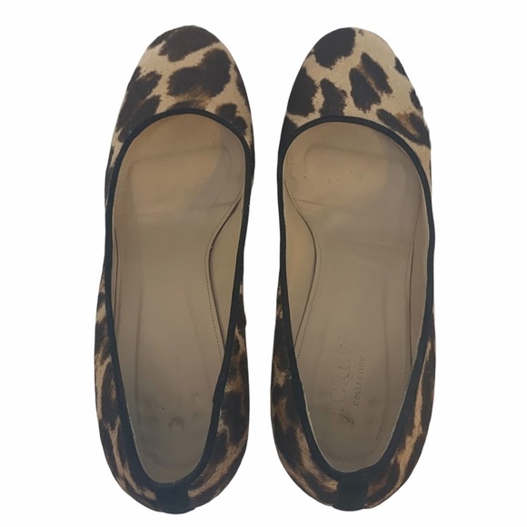 J. Crew Pia Calf Hair Leather Cheetah Platform Heels - Picture 6 of 12